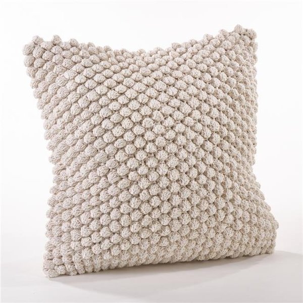 Saro Lifestyle SARO 3519.I20S 20 in. Crochet Pompom Throw Pillow - Ivory 3519.I20S